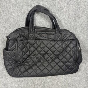 Michael Kors Quilted Nylon Duffel Bag Large Black Lightweight Travel Tote